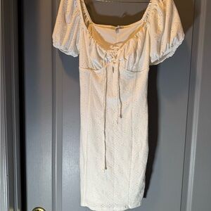 Elegant Cream Mini Dress